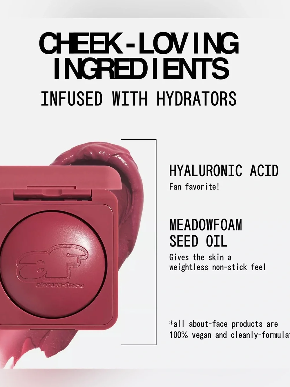 NEW About Face CHEEK FREAK BLUSH BALM LIGHTWEIGHT, NATURAL MATTE BLUSH